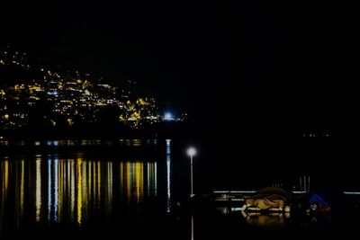Illuminated cityscape at night