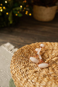 High angle view of heart shape on table