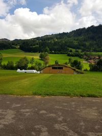 Scenic view of field against sky