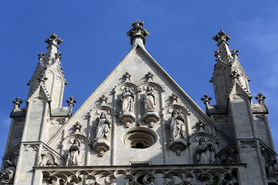 Statue of saint from west portal of maria am gestade church in vienna, austria