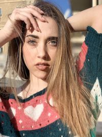 Close-up portrait of young woman