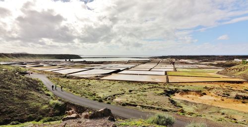 Scenic view of agricultural field against sky . salinas