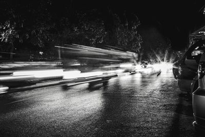 Cars on road at night