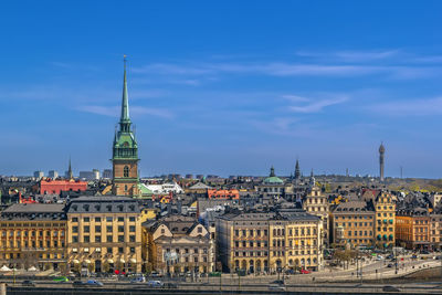 View of gamla stan from the sodermalm island in stockholm, sweden