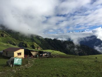 Scenic view of field against sky