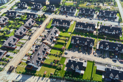 Aerial view of modern residential district in europe city