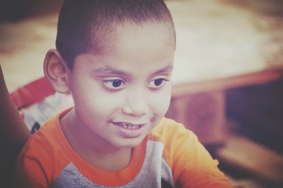 Portrait of cute boy smiling