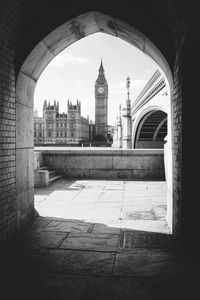 Big ben seen through archway