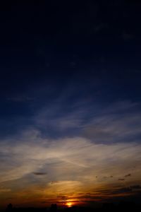 Low angle view of sky at sunset