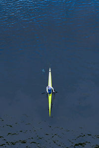 Low angle view of boat in lake