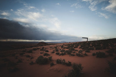 Scenic view of desert against sky