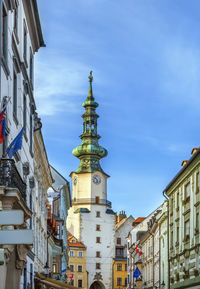 View of trower of michael's gate in bratislava, slovakia