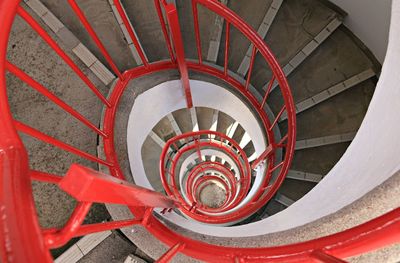 Red spiral staircase