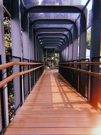 Empty footbridge in building