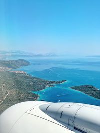 Scenic view of sea against sky from a lake plane