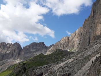 Low angle view of mountains against sky