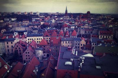 High angle shot of townscape