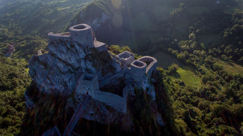 High angle view of old ruined building