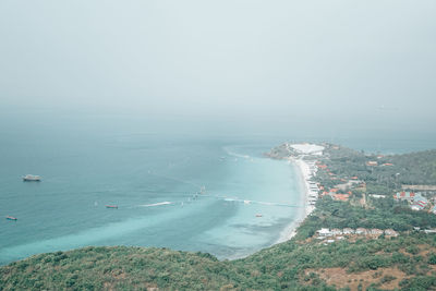 High angle view of sea against sky