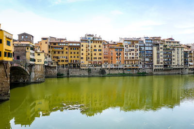 Reflection of buildings in water