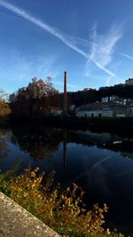 Reflection of buildings in water