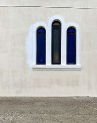 Closed door of building