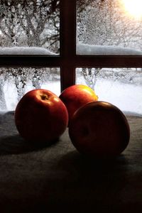 Close-up of apple on table