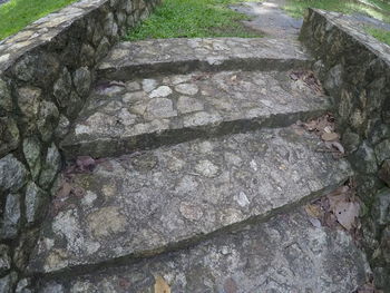 High angle view of steps