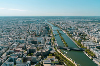 High angle view of city