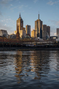 City skyline with waterfront