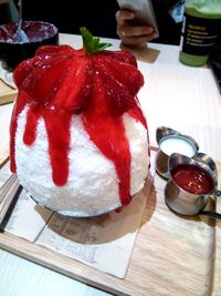 Close-up of cake on table