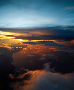 Aerial view of cloudscape during sunset