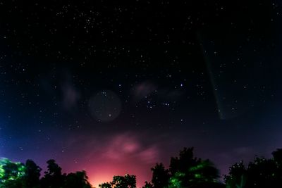 Low angle view of sky at night