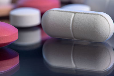 Close-up of white objects on table