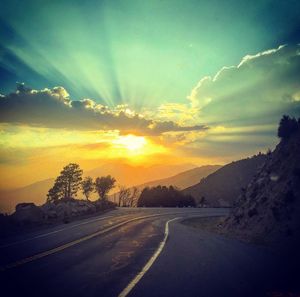 Country road at sunset