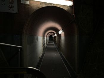 View of empty subway tunnel