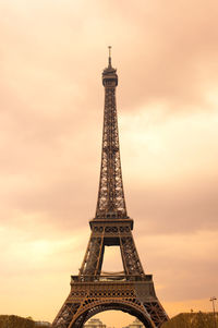 View of the eiffel tower at sunset, paris, france