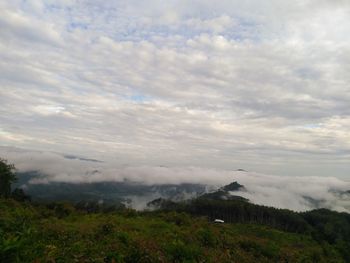 High angle view of landscape against sky