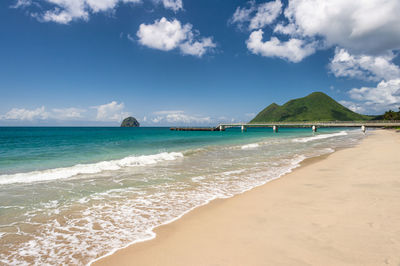 Scenic view of beach against sky