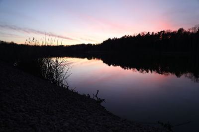 Scenic view of lake during sunset