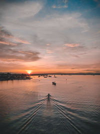 A beautifull sunset you can enjoy from bahteramas bridge in kendari city, southeast sulawesi