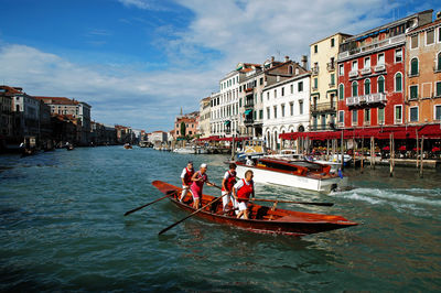 View of canal in city