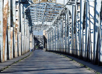 Interior view of metal bridge