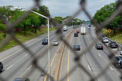 High angle view of traffic on road