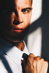 Close-up portrait of young man