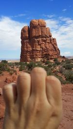 Rock formations on landscape