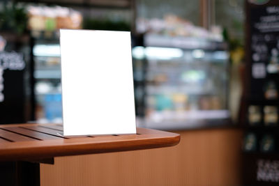 Empty seats on table in restaurant