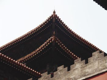 Low angle view of temple against clear sky