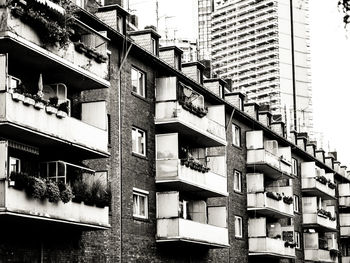 Low angle view of buildings against sky