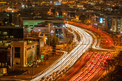 Aeial view of doha ramada signal salwa road at sunset time